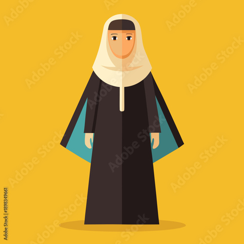 Woman in Abaya, Saudi Arabian Traditional Islamic Dress