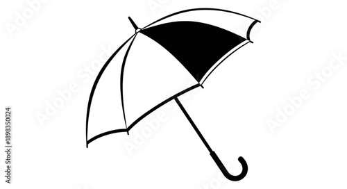 black umbrella isolated on white