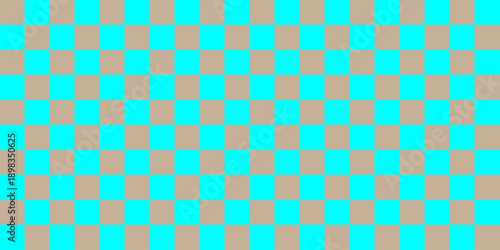 A seamless turquoise and brown plaid pattern for textile design.