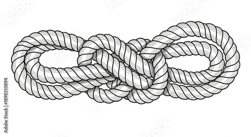 rope knot on white background