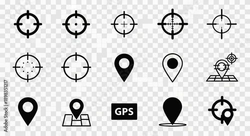 Collection of Navigation and Location Icons.