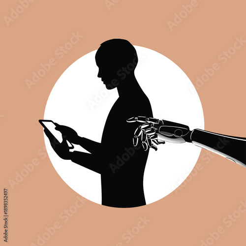 Silhouette of a person holding a glowing orb with a mysterious tentacle emerging.