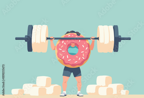 Flat Donut lifting barbell made marshmallows Cheat Day workout Flat