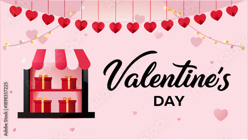 Valentine's Day celebration with romantic candle shop
