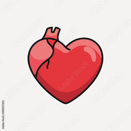 A vibrant, stylized illustration of a human heart