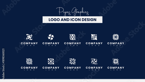 Creative Geometric Logo And Icon Design Set