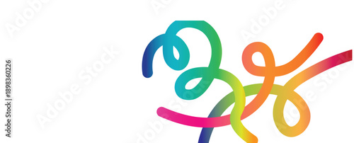 Abstract squiggly lines, Vibrant abstract gradient. A vibrant collection of rainbow gradient shapes featuring smooth waves. Vibrant abstract gradient line with flowing pink to blue hues forming
