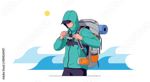 Adventurer Capturing Memories On A Journey Of Discovery