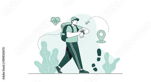 Active Traveler Tracking Health And Location Via Smartwatch