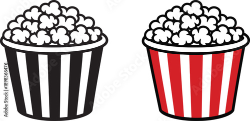 Popcorn Bucket Movie Snack Icons