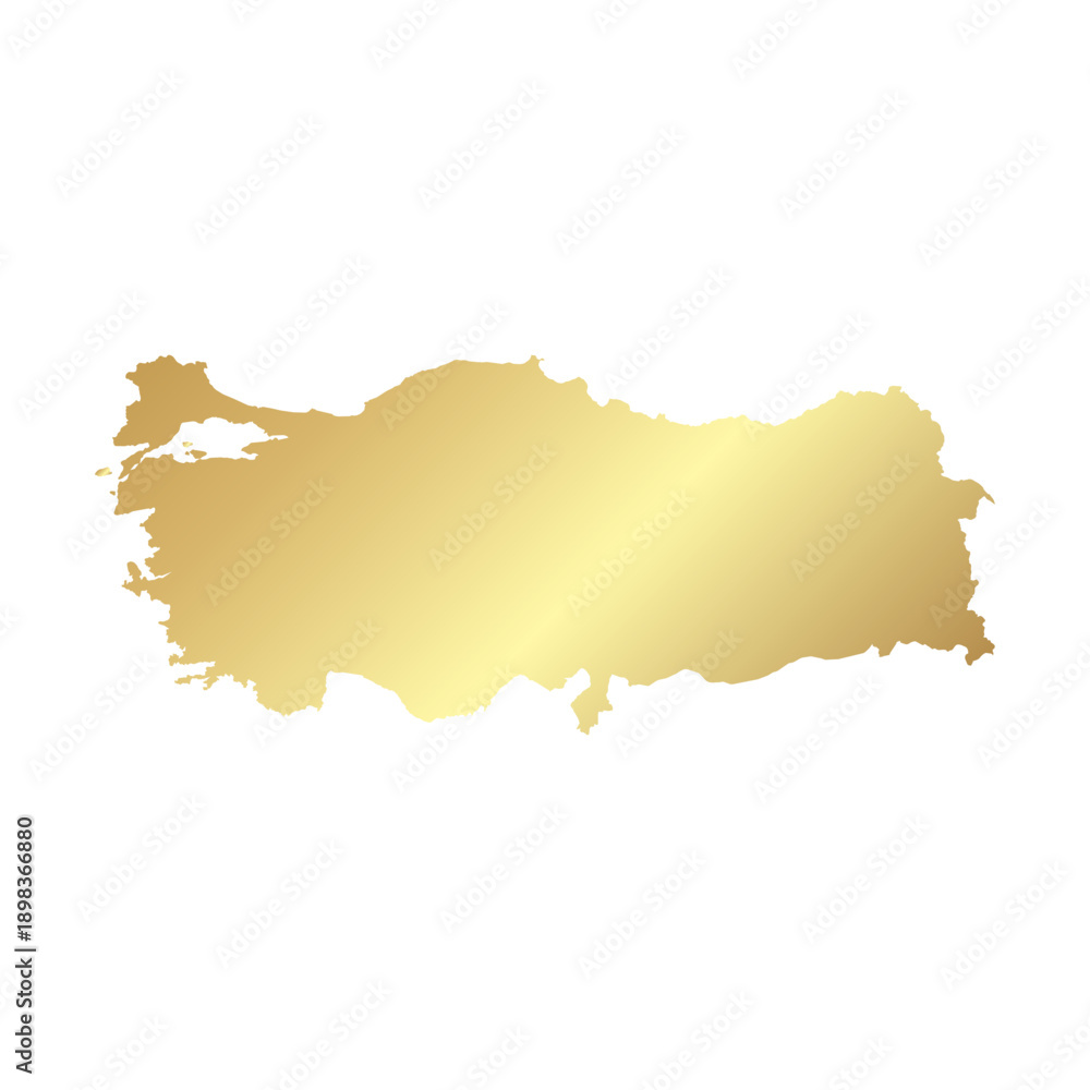 Obraz premium Flat Gold Turkey Simple Map Banner Background