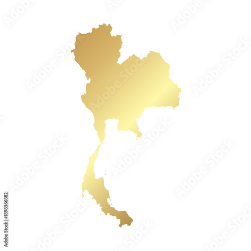 Flat Gold Thailand Simple Map Banner Background