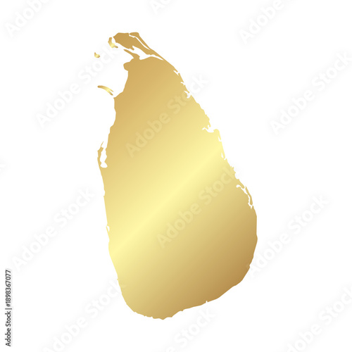 Flat Gold Sri Lanka Simple Map Banner Background