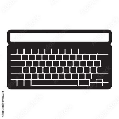 Computer Keyboard Linear Icon Vector