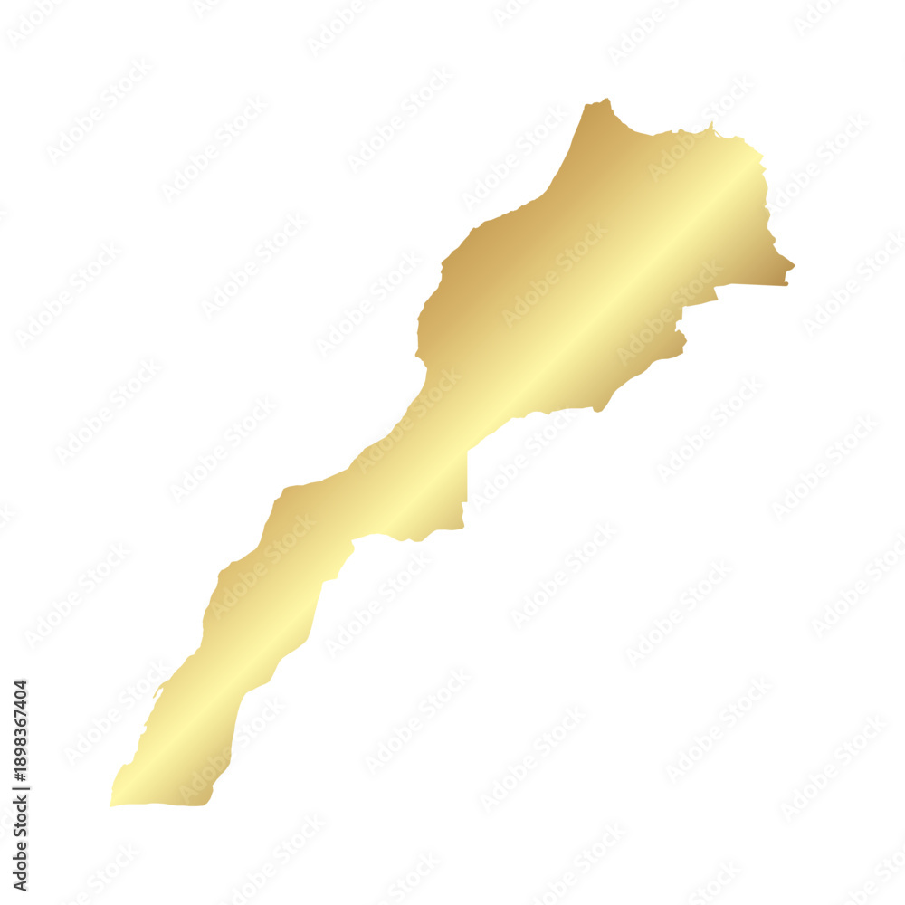 Obraz premium Flat Gold Morocco Simple Map Banner Background
