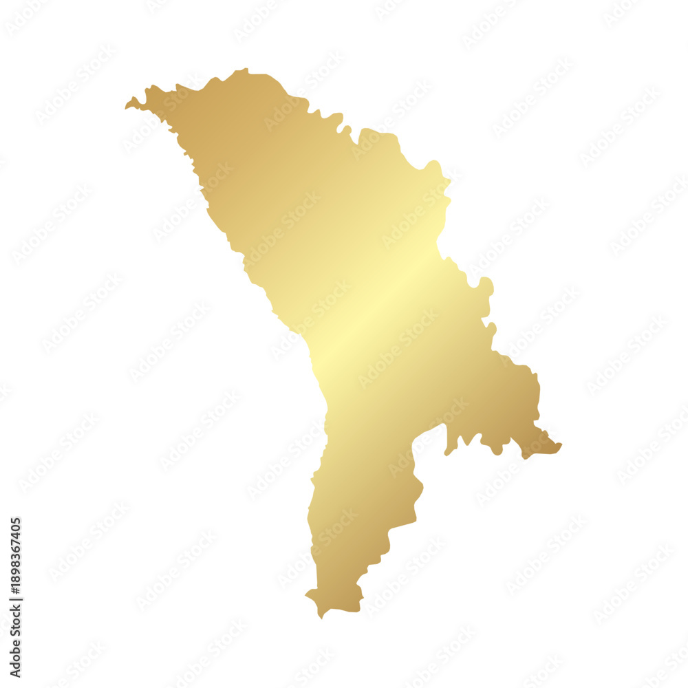 Obraz premium Flat Gold Moldova Simple Map Banner Background