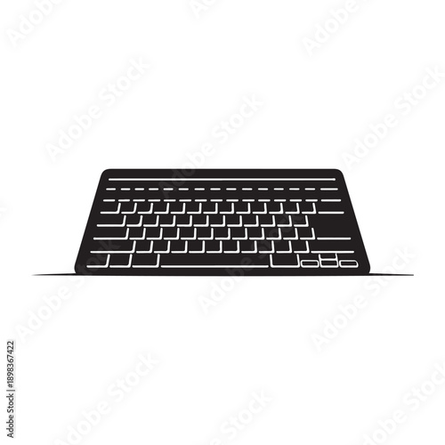 Computer Keyboard Linear Icon Vector