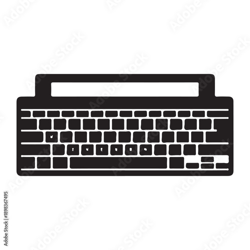 Computer Keyboard Linear Icon Vector