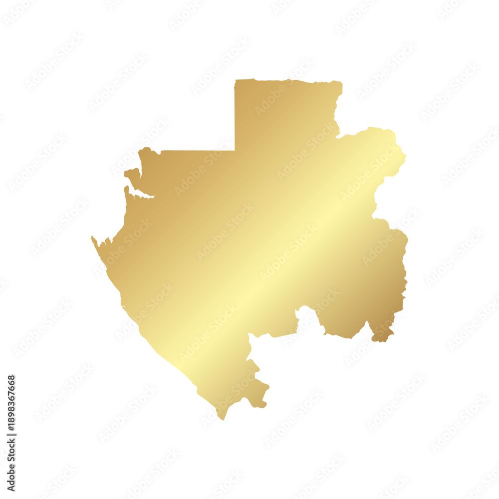 Obraz premium Flat Gold Gabon Simple Map Banner Background