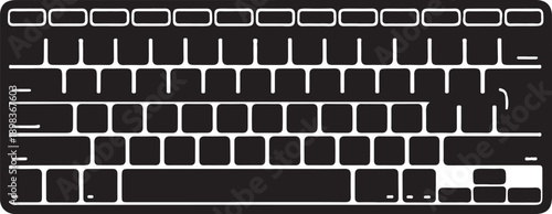 Computer Keyboard Linear Icon Vector