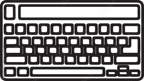 Computer Keyboard Linear Icon Vector
