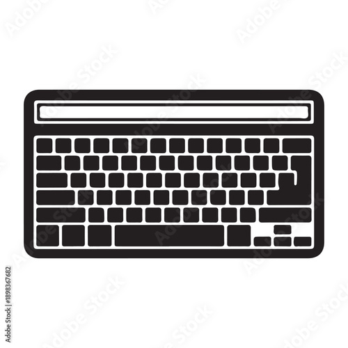 Computer Keyboard Linear Icon Vector
