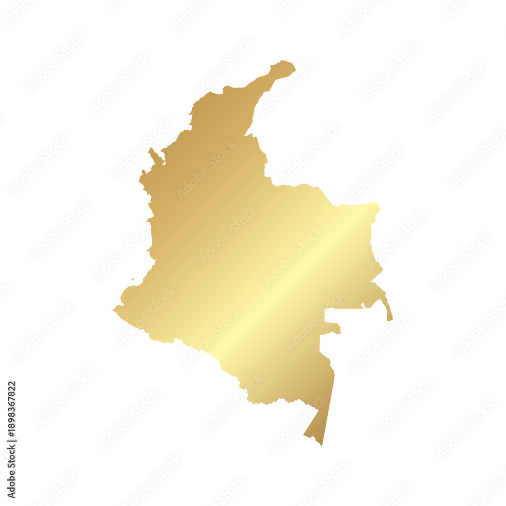 Obraz premium Flat Gold Colombia Simple Map Banner Background