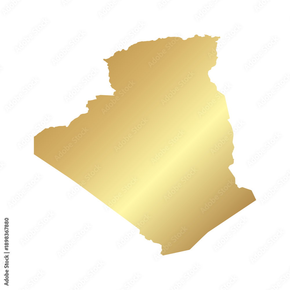 Obraz premium Flat Gold Algeria Simple Map Banner Background