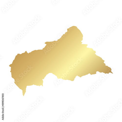 Flat Gold Central African Republic Simple Map Banner Background