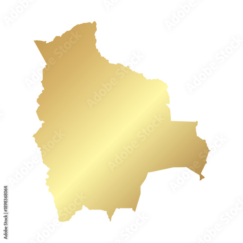 Flat Gold Bolivia Simple Map Banner Background