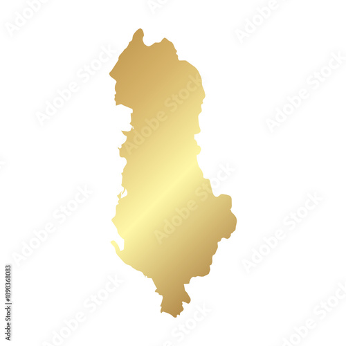 Flat Gold Albania Simple Map Banner Background