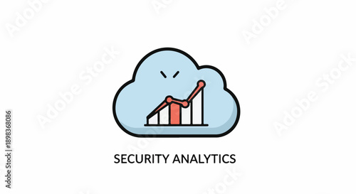 Cloud with a chart representing data security analytics