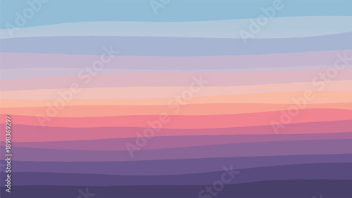 Abstract depiction of a sunset with layered colorful hues