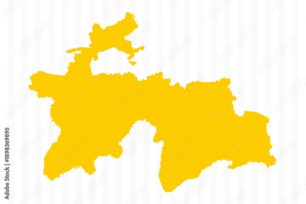 Obraz premium High Quality Yellow Tajikistan Map