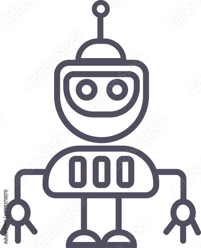 Doodle robot and techno heads icon elements. Ai interface retro style illustration
