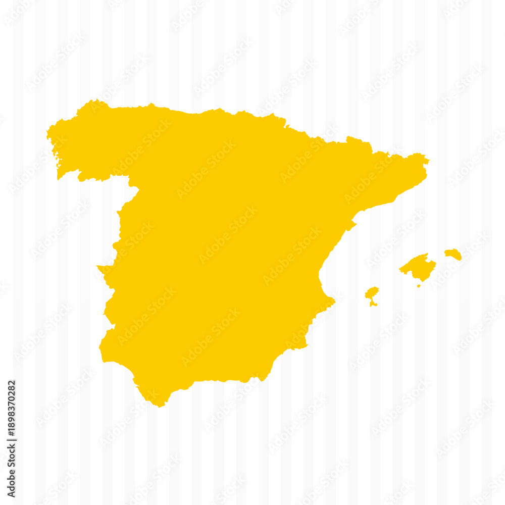 Obraz premium High Quality Yellow Spain Map