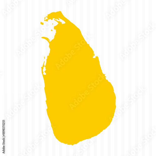 High Quality Yellow Sri Lanka Map