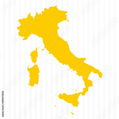 High Quality Yellow Italy Map
