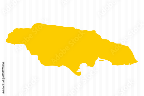 High Quality Yellow Jamaica Map