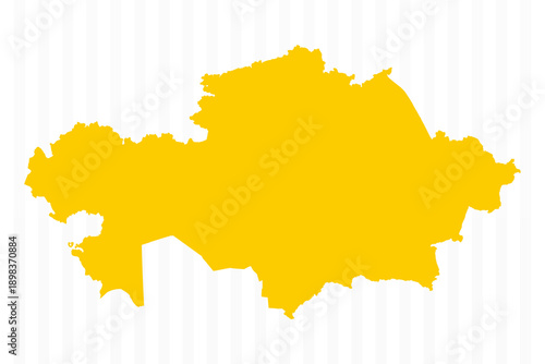 High Quality Yellow Kazakhstan Map