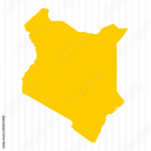 High Quality Yellow Kenya Map