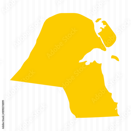 High Quality Yellow Kuwait Map
