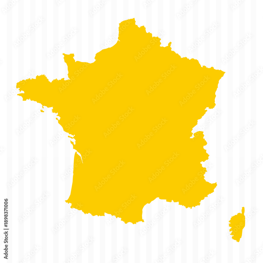 Obraz premium High Quality Yellow France Map