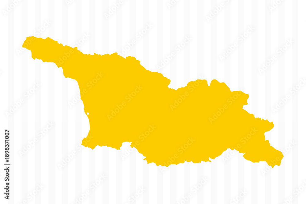 Obraz premium High Quality Yellow Georgia Map