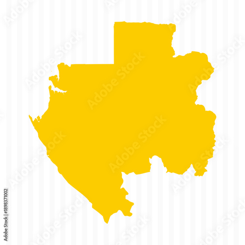 High Quality Yellow Gabon Map