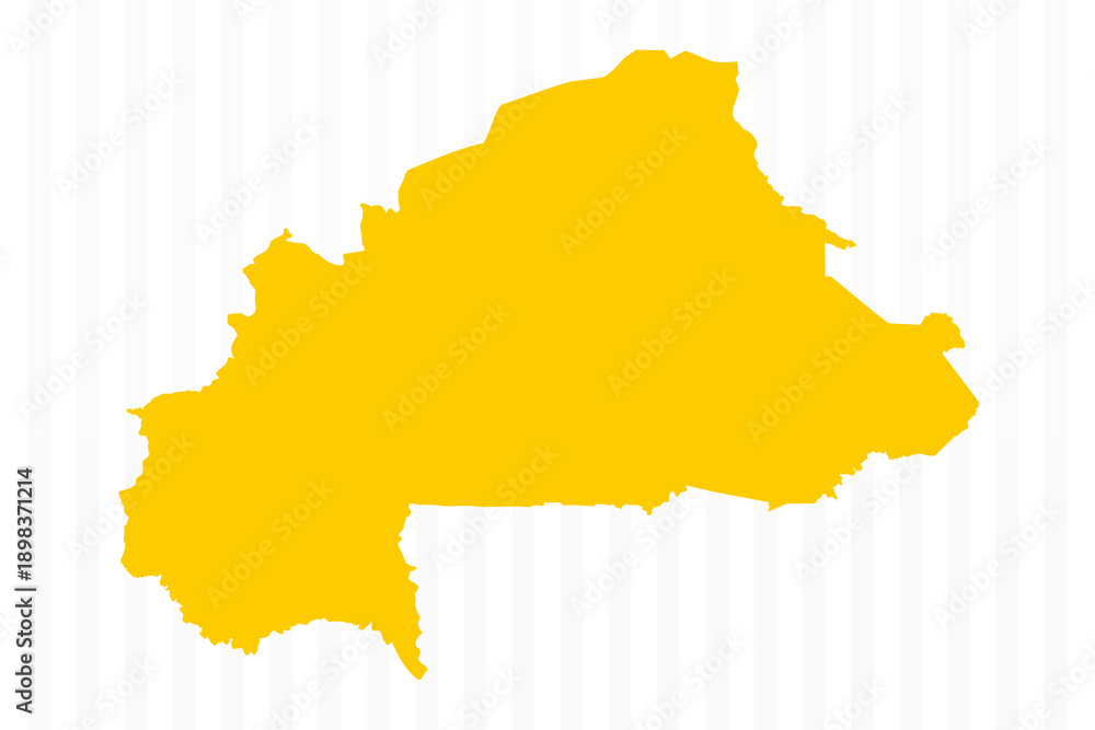 Obraz premium High Quality Yellow Burkina Faso Map