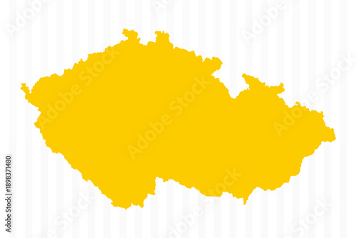 High Quality Yellow Czech Republic Map