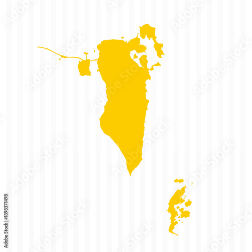 High Quality Yellow Bahrain Map