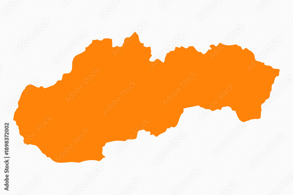 Obraz premium Orange Simple Map of Slovakia Country