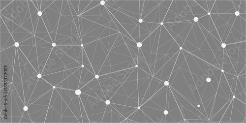 Technology abstract white digital background of connected dot with black line .many squares and rectangle shapes .Internet connection network high digital technology with connecting points and